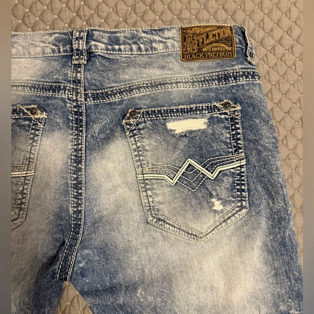 Affliction Black Premium Light Blue Denim Jeans Men’s 36 - Picture 6 of 6